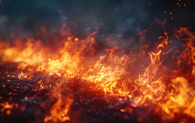 Intense Flames Close Up