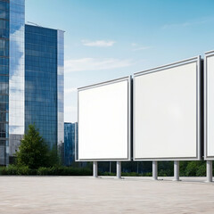 billboard on the city street, empty in blank billboard for advertise