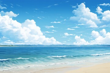 Fototapeta premium Ocean landscape, illustration