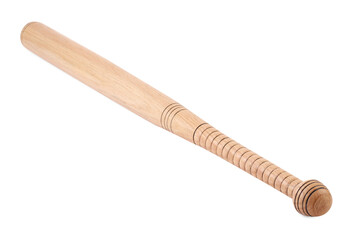 Wooden baseball bat isolated on white. Sports equipment