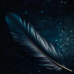 feather on a dark background
