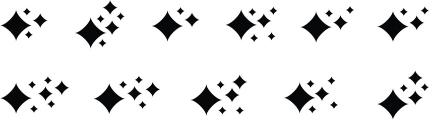 Set of sparkle star icons. Abstract sparkle icon, shine icon, clean icon, star, icon shape vector illustration. Sparkles vector