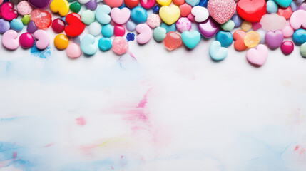 Colorful Assorted Candies on Marble Background