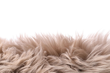 Soft beige faux fur isolated on white