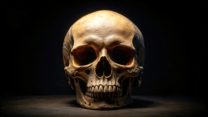 Obraz premium Black background with skull