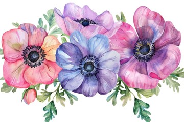Three vibrant flowers on a clean white background. Perfect for floral designs or nature concepts