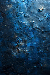 A mural with a dark blue to black gradient, where each star is connected by delicate silver lines forming constellations,