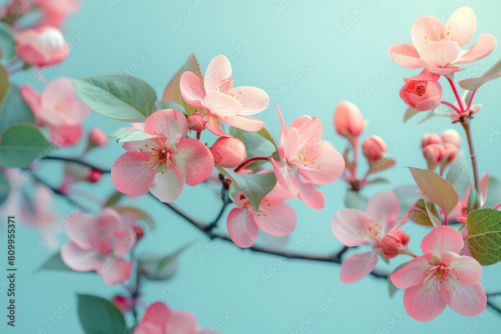 Poster minimalistic poster design with a soft gradient background from pastel pink to light green, symboliz