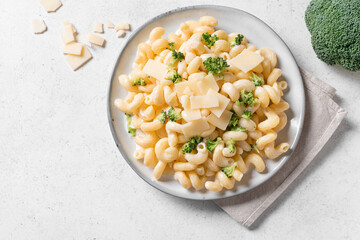 Creamy pasta with broccoli and parmesan cheese