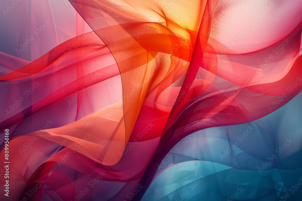 Poster Modern graphic design of a poster with a soft gradient and sharp lines cutting across the canvas,