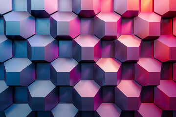 Dynamic geometric wallpaper design with a gradient and moving hexagonal patterns,