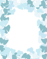 Delicate pastel frame made of silhouettes of tropical plants (leaves, twigs) in a flat style. For invitations, printing, branding, social networks and album covers, notepads