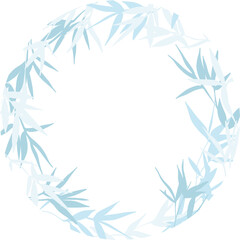 Obraz premium Delicate pastel frame made of silhouettes of tropical plants (leaves, twigs) in a flat style. For invitations, printing, branding, social networks and album covers, notepads