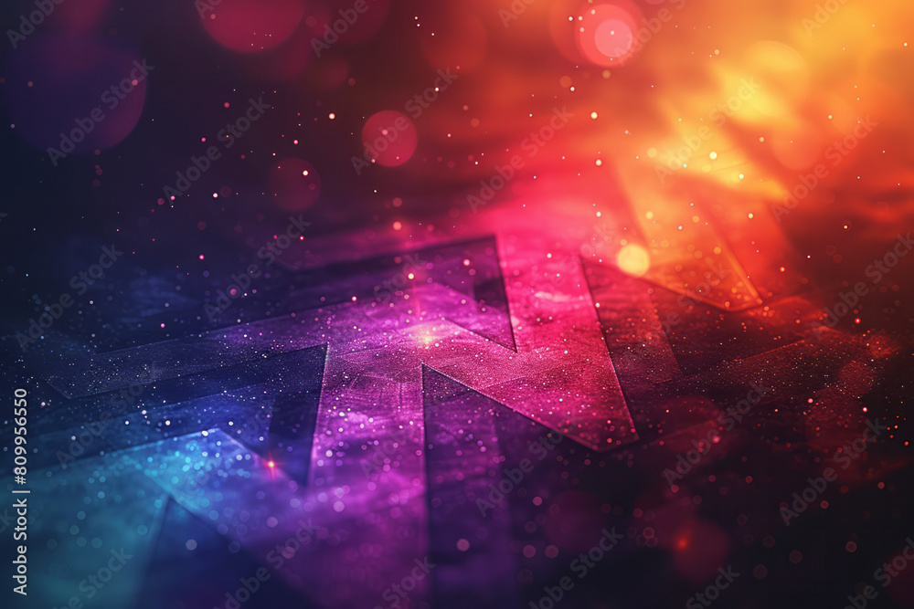 Aufkleber Presentation slide background with a subtle gradient and dynamic arrows pointing towards text areas,