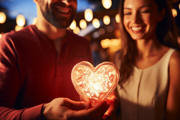 man holding a burning heart in his hands