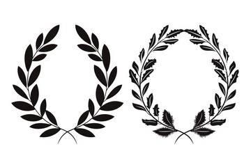 A laurel wreath displayed on a white background. Ideal for awards and achievements