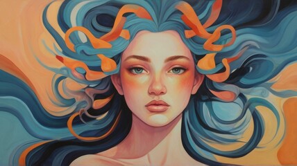 Love couple transformative effect of the paint