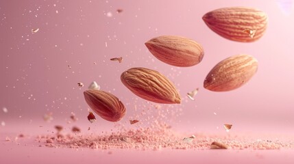 Almond falls down from above in the advertisement image.