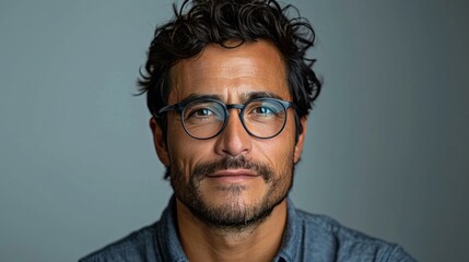 Professional portrait of a tech entrepreneur with a minimalist clear background for a clean look