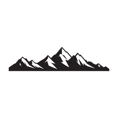 Black silhouette of mountains landscape vector illustration 