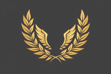 Elegant golden laurel logo on a sleek black background, suitable for branding and awards ceremonies