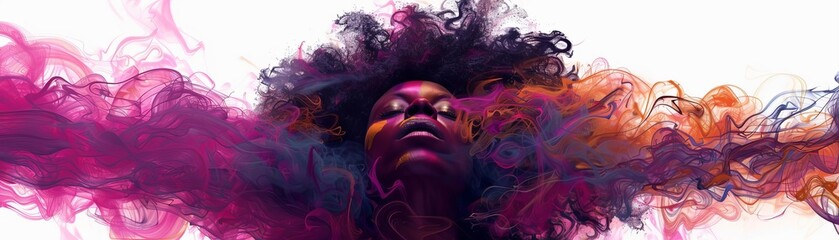 Fantasy fashion parade featuring a person dressed as a colorful, vibrant clown, their smile illuminating the scene