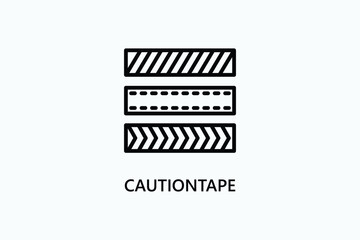 Caution Tape Vector Icon Or Logo Illustration