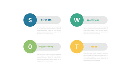 Circle SWOT analysis model infographic template design