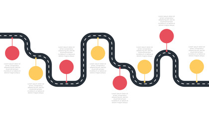 Roadmap process infographic with 8 steps