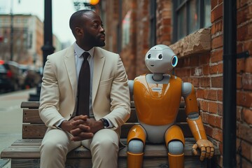 men person technology business businessman human science cyborg robot artificial futuristic