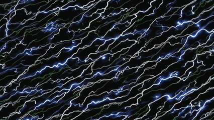 background with lightning chains. lightning  A black background with white, blue, and green mathematical formulas and symbols 