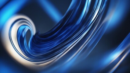 abstract blue background _A blue abstract art with curved lines and light effects   