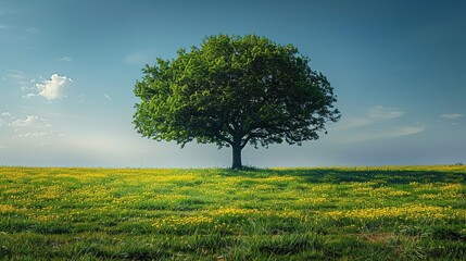 Alone tree copy space for text