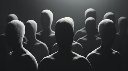 Mysterious silhouetted figures in the dark