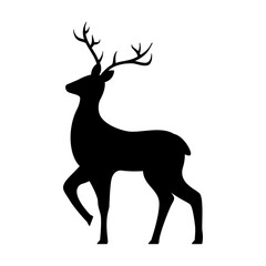 Vector illustration of deer silhouette on transparent background