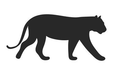 Vector illustration of tiger silhouette on transparent background