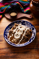 Chicken enmoladas. Also known as mole poblano enchiladas, they are a typical Mexican dish that is very popular in Mexico and the rest of the world.