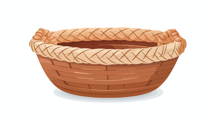 Trendy storage basket from textile ropes. Modern basket