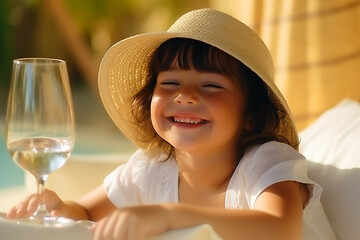 child drinking juice