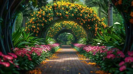 gardening park green beauty arch flowers blossom nature tree plant way botanical landscape