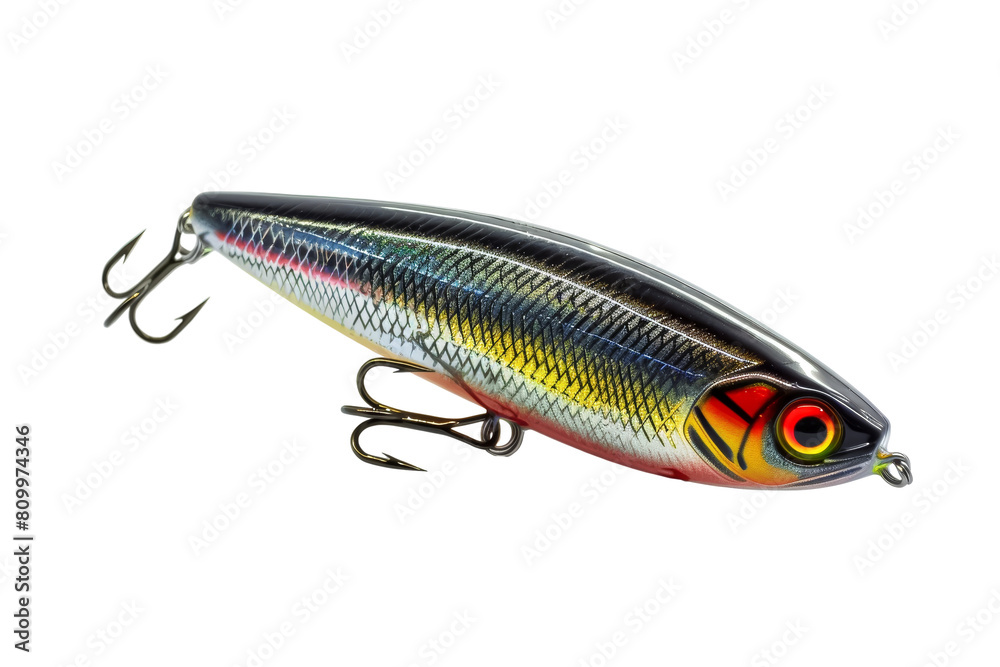 Wall mural colorful fishing lure isolated on white background for angling enthusiasts