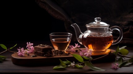 Tea Background with Vintage Style.