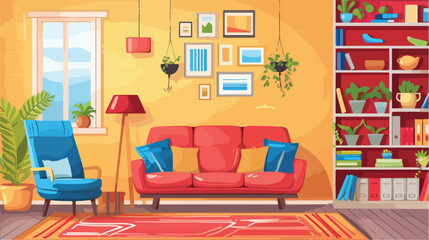 Vector illustration of living room furniture. Beautifull