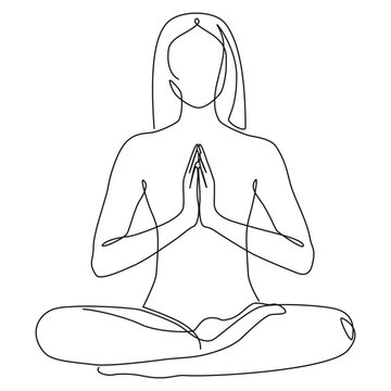 recommend clip art: Woman one line art. Yoga minimalist drawing. 
                    Female poster. Digital black and white print on a white backgraund.