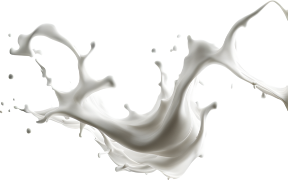 Milk splash isolated on transparent background