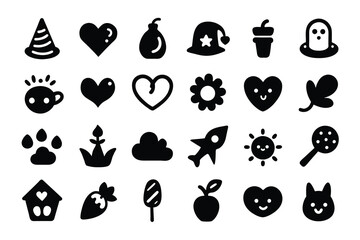 hand drawn icon set of cute decoration in daily basis. simple doodle icon illustration in vector for decorating any design