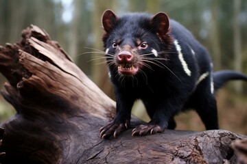 Tasmanian devil animal jungle. Nature wild animal australia nature. Generate Ai