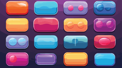 Vector set of gradient buttons for mobile development
