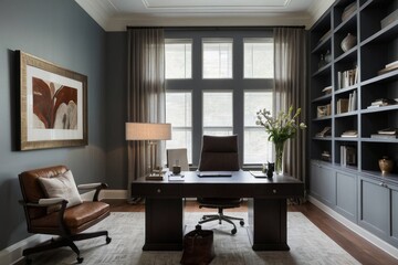 Fototapeta premium Elegant Home Office Interior Design