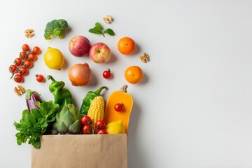 fruits and vegetables Kitchen Background Photo